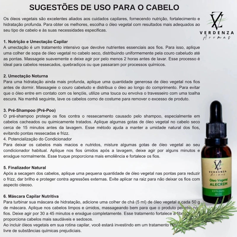 Kit Terapia Capilar - Óleos Ojon e Alecrim 30ML 100% Puro Natural