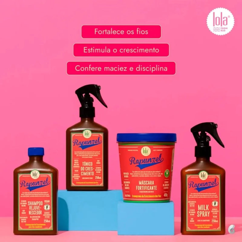 Kit Lola Rapunzel Linha de Crescimento - 4 Itens Shampoo + Máscara + Tonico + Milk